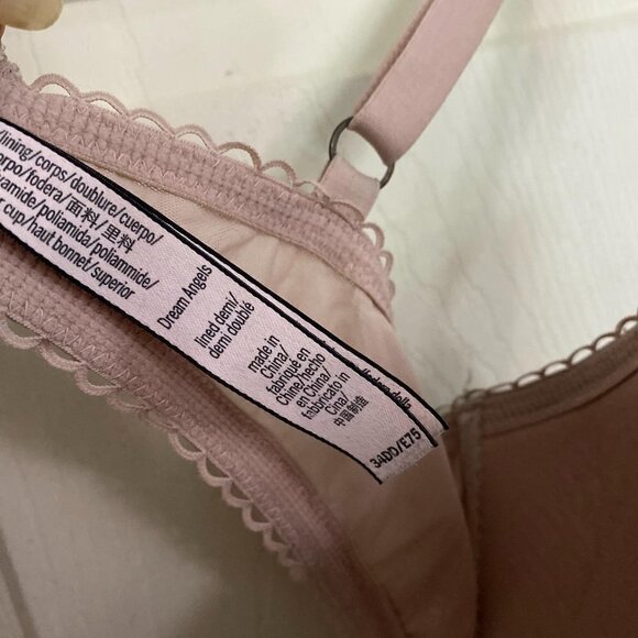 Victoria's Secret Women's Pink Dream Angels Lined Demi Lace Bra Size 34DD - Picture 3 of 8